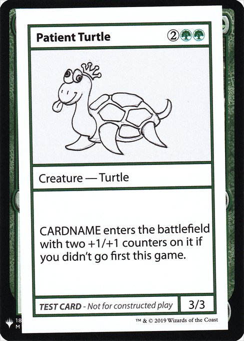 ■エンブレムあり■《Patient Turtle(Play Test Card)》[Mystery Booster Playtest Cards] 緑R